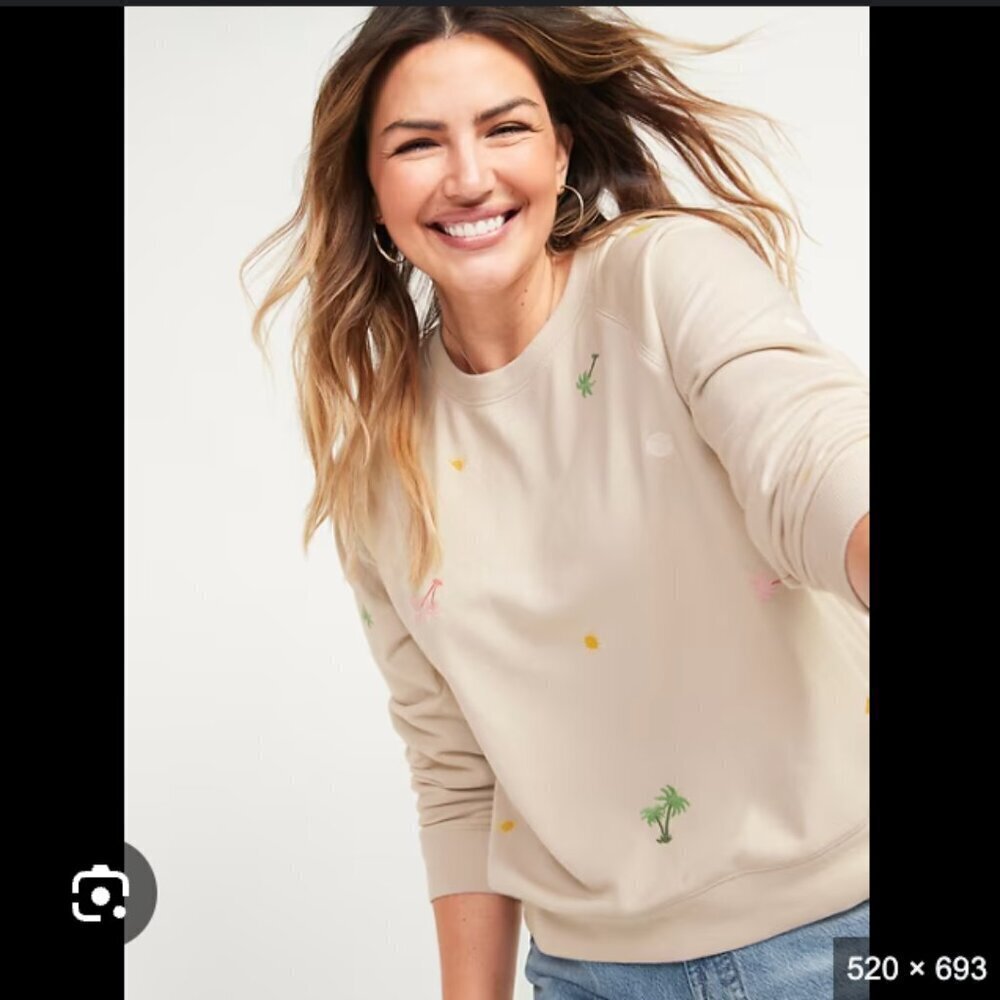 Old Navy Crewneck Sweatshirt - Size XS Neutral Beach Comfy Casual NWT